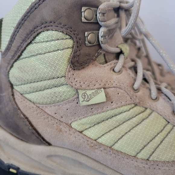 Danner Boots Sobo Mid 6" Taupe Green Leather Women's 8.5 Work Hiking Outdoor - Picture 2 of 9